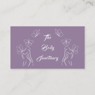 Elegant Purple Logo Women Body Care wellness  Business Card