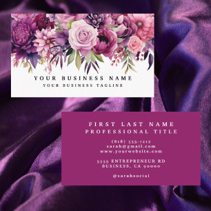 Elegant Purple Magenta Flowers Business Cards