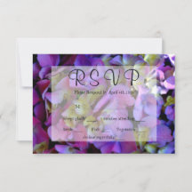 Elegant purple magenta hydrangea floral RSVP