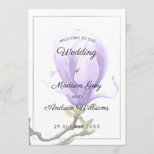 Elegant Purple Magnolia Wedding Menu