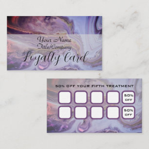 Elegant Purple Marble Hair Stylist Loyalty Card