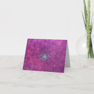 Elegant purple marble with gold medallion center. thank you card