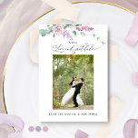 Elegant Purple, Mauve Pastel Floral Wedding Photo  Thank You Card<br><div class="desc">Send your thank yous with this beautiful "With Love and Gratitude" photo thank you card. Design with delicate watercolor Purple, mauve, and lilac floral details, and beautiful modern handwritten calligraphy elements. Template with two photo placeholders, replace the template with your image and Zazzle will automatically add your images in the...</div>