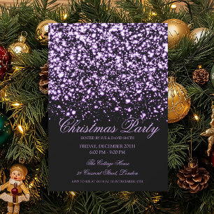 Elegant Purple Midnight Glam Christmas Party  Invitation