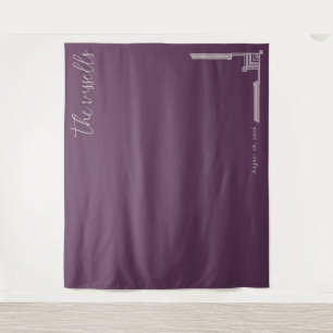 Elegant Purple Minimalist Architecture Tapestry