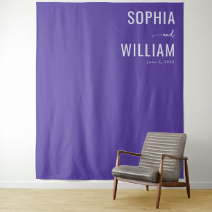 Elegant Purple Minimalist Names Tapestry