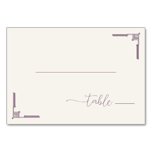 Elegant Purple Minimalist Table Illustration Number