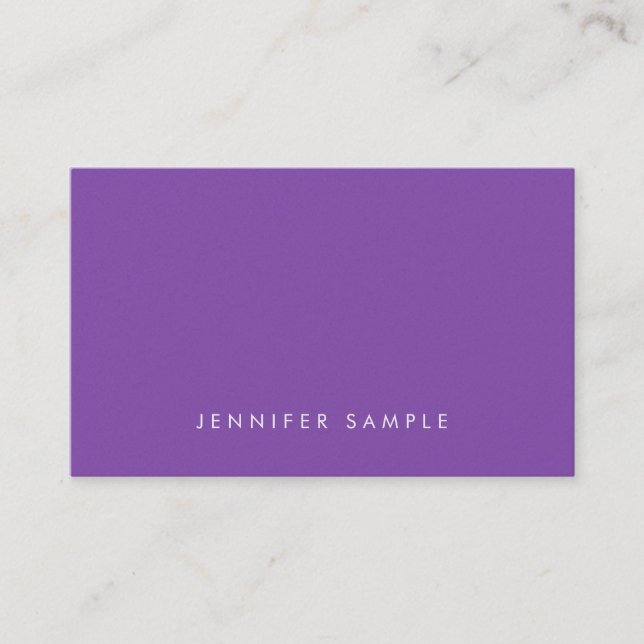 Elegant Purple Modern Design Pearl Finish Luxury Business Card (Front)