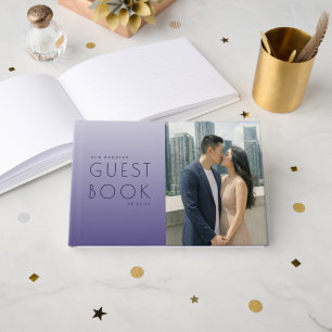 Elegant Purple Modern Photo Guest Book