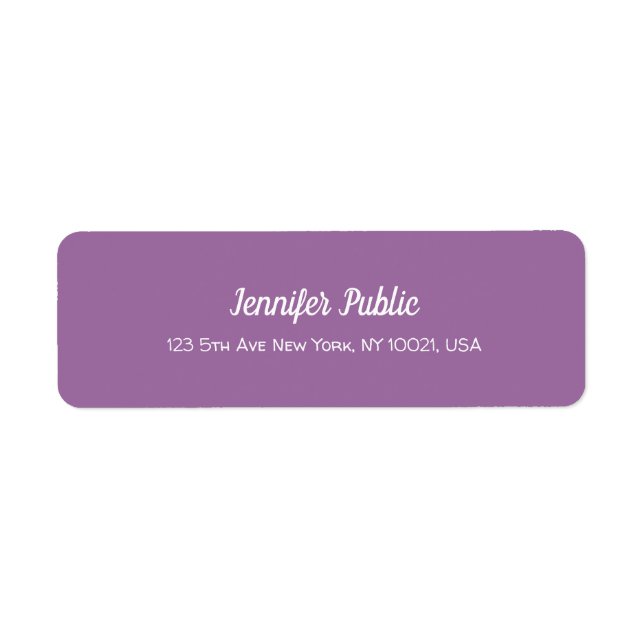 Elegant Purple Modern Script Professional Plain (Front)