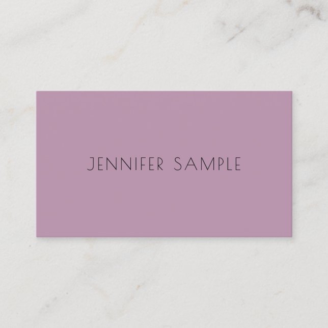 Elegant Purple Modern Simple Template Professional Business Card (Front)