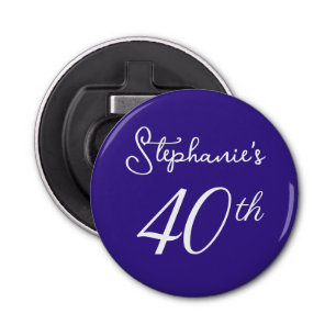 Elegant Purple Monogram 40th Birthday Party Bottle Opener