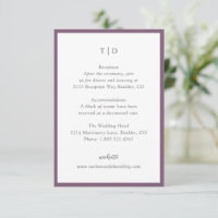 Elegant Purple Monogram Modern Wedding
