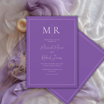 Elegant Purple Monogram Modern Wedding