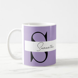 Elegant Purple Monogram Mug Personalised