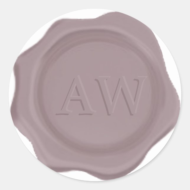 Elegant Purple Monogram Wedding Wax Seal (Front)