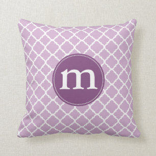 Elegant Purple Moroccan Quatrefoil Personalised Cushion