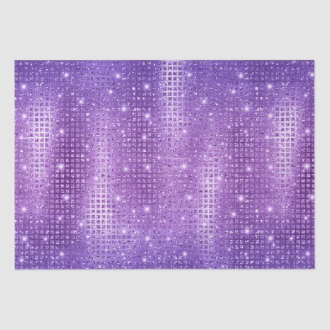 Elegant Purple Mosaic Metallic Glitter Pattern Tissue Paper (Front)