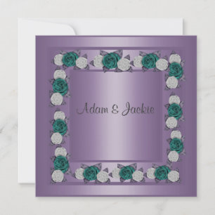 ELEGANT PURPLE MULTI ROSE WEDDING INVITATION