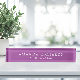 Elegant purple nameplate