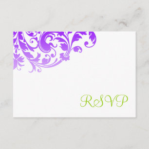 Elegant Purple Ombre Flourish RSVP Card