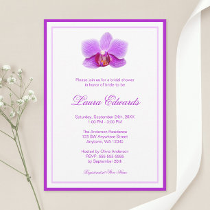 Elegant Purple Orchid Bridal Shower Invitation