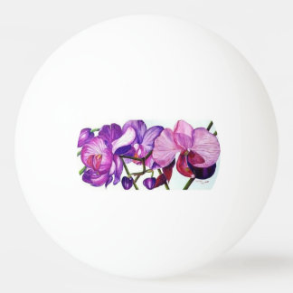 Elegant Purple Orchid Floral Ping Pong Table Ball
