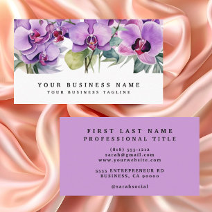 Elegant Purple Orchids Flowers Floral  Business Card