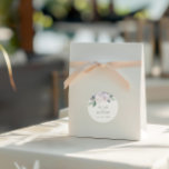 Elegant Purple Orchids & Greenery Wedding  Classic Round Sticker<br><div class="desc">This elegant collection features delicate purple orchids and watercolor greenery leaves paired and a classy calligraphy font. To change details, click «Personalise». All elements adjustable. To move the text and image or change the size, font or colour, click «Click to customise further». View the collection link on this page to...</div>