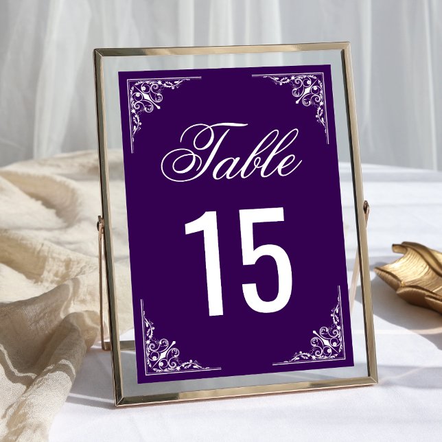 Elegant Purple Ornate Wedding Table Number (Creator Uploaded)