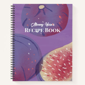 Elegant Purple Painterly Fig Fruit Recipe Notebook