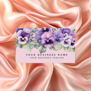 Elegant Purple Pansy Flowers Business Cards
