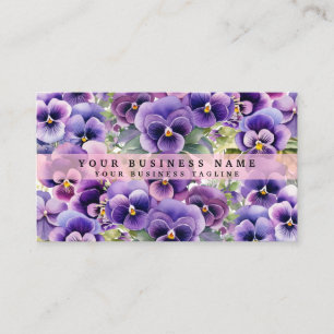 Elegant Purple Pansy Flowers Business Cards