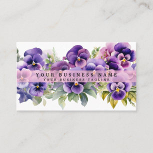 Elegant Purple Pansy Flowers Business Cards