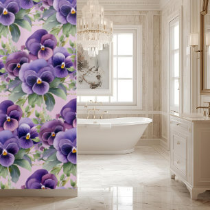 Elegant Purple Pansy Shower Curtain