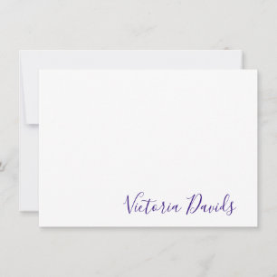 Elegant Purple Personalised Signature Script Card