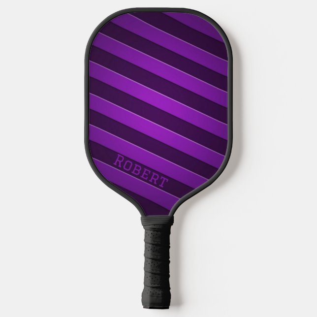Elegant Purple Personalized Script Name Pickleball Paddle (Back)