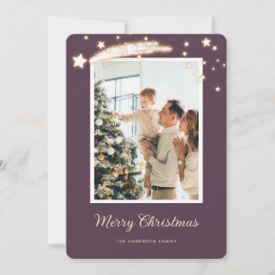 Elegant Purple Photo Christmas Cards