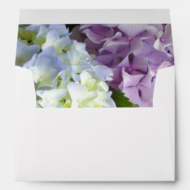 Elegant purple pink blue floral Hydrangeas Envelopes (Back (Bottom))