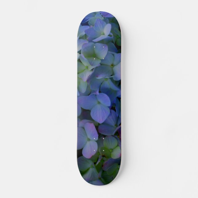 Elegant purple pink blue florals hydrangeas skateboard (Front)