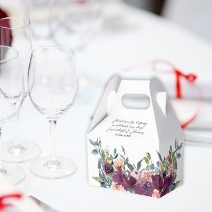 Elegant Purple Pink Floral Wedding  Favour Box