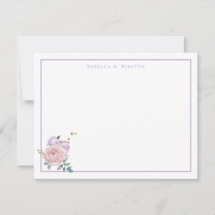 Elegant Purple Pink Greenery Personalized  Card