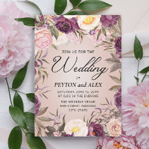 Elegant Purple Pink Peonies Wedding Floral 