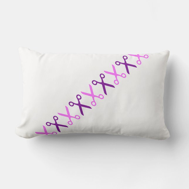 Elegant Purple Pink Scissors Cushion Pillow (Front)