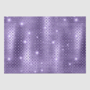 Elegant Purple Polka Dot Metallic Glitter Pattern Tissue Paper