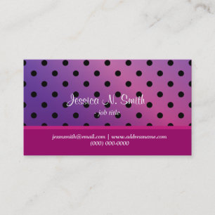 Elegant purple polka dotsbusiness card. business card