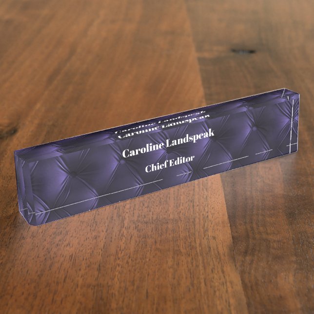 Elegant Purple Quilted Pattern  Nameplate (Side)