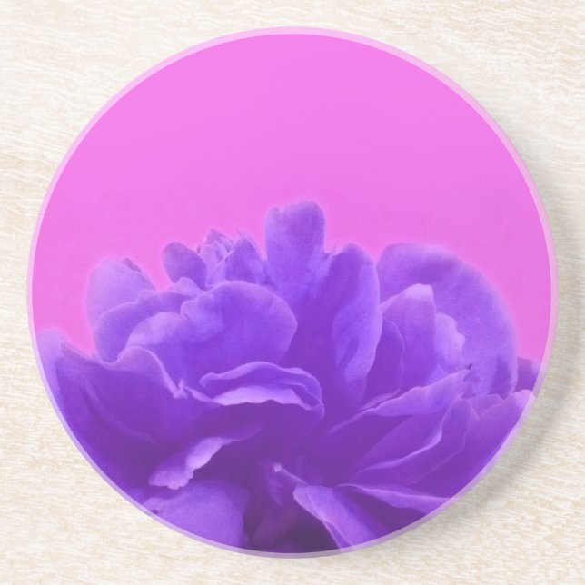 Elegant Purple Raspberry Floral Coaster (Front)