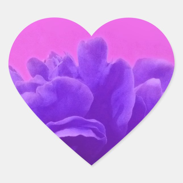 Elegant Purple Raspberry Floral Heart Sticker (Front)