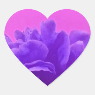 Elegant Purple Raspberry Floral Heart Sticker